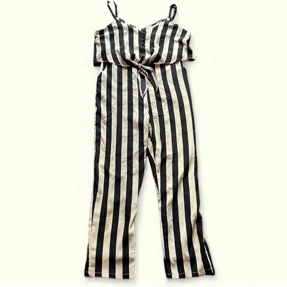 all : row Striped Jumpsuit